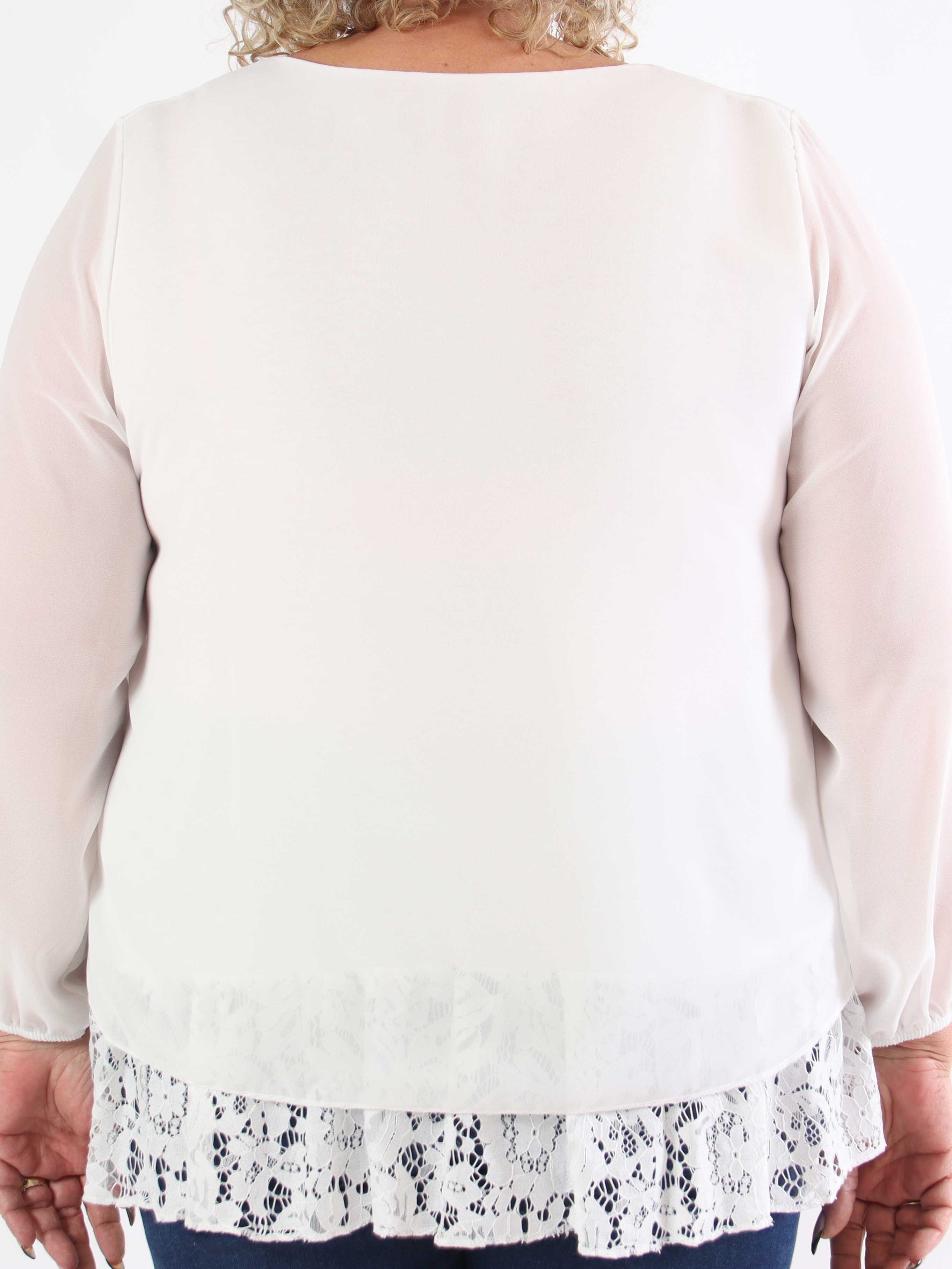 Luby Lace - Plus size-tunika i chiffong med spets i nederkant